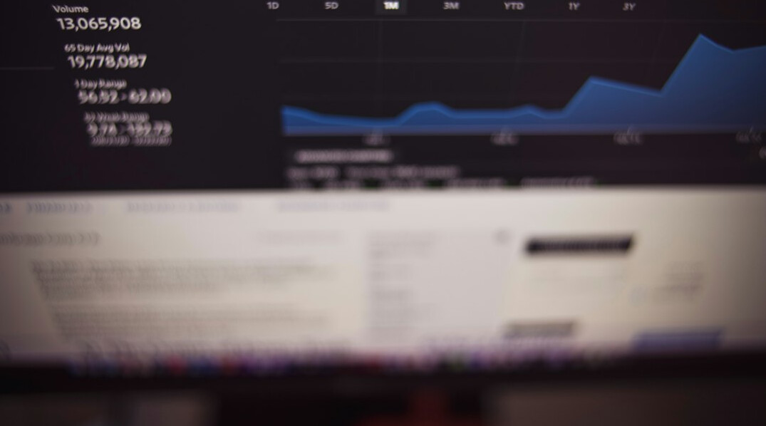 data dashboard on screen