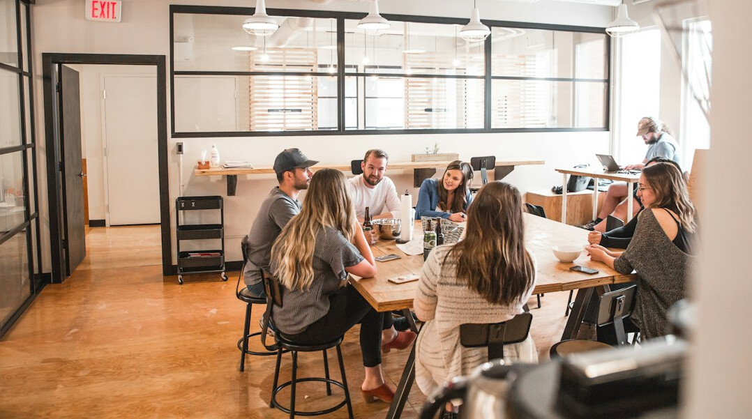 office team discussing strategy